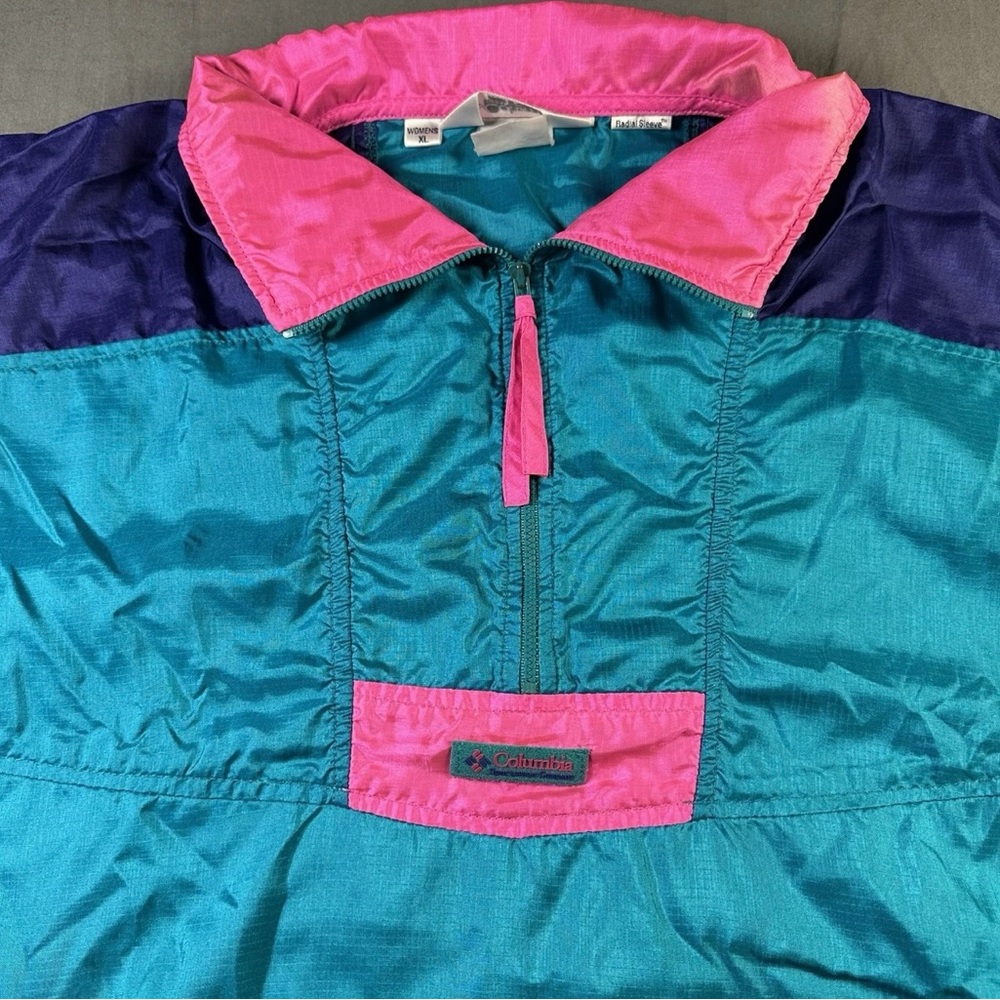Vintage Women’s Columbia Teal and Pink Windbreaker - Picture 7 of 10